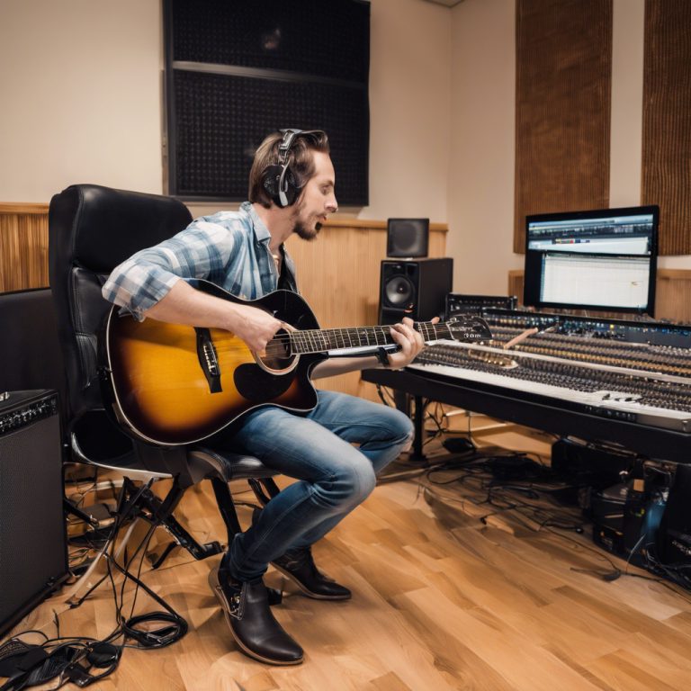 técnicas de gravação para violão, configurações de microfone para violão, como gravar violão em estúdio, dicas para gravar violão, equipamento para gravar violão